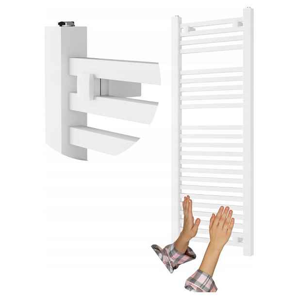 Koupelnový Radiátor Bílý Žebříkový 120x45 cm Kaloryfer Moderní Bergen