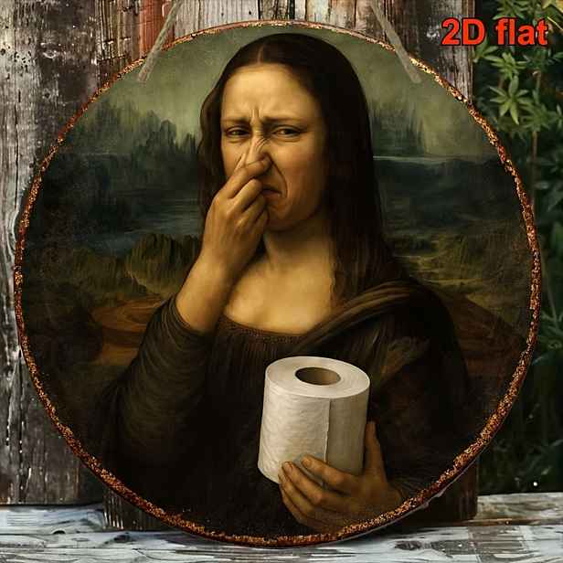 TEMU 2D Plochý, Jednobalení Zábavná si Zakrývá Nos Dřevěná Cedule na Toaletu - Vintage Dekorace na Zeď Koupelny, Vhodné pro Obývací Pokoj, Bar,