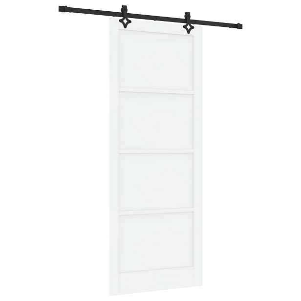 vidaXL Posuvné dveře 93 x 232 cm Kompozitní dřevo Bílá a černá