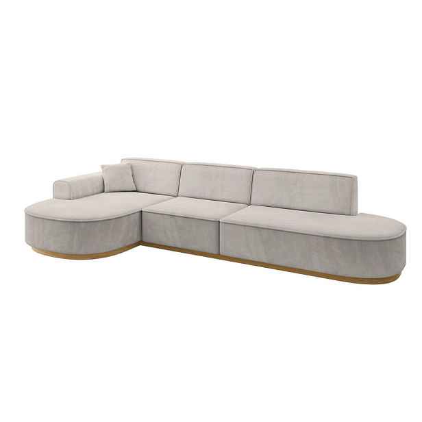 ALTDECOR ROHOVÁ SEDAČKA s otomanem, levá MARI-L2-v2 328x171x83 Světle hnědá Velur
