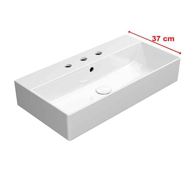 GSI KUBE X keramické umyvadlo 70x37cm, 3 otvory, bílá ExtraGlaze