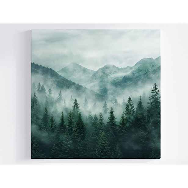 Obraz Na Plátně Horský Les Mlha Klid Tajemství Krajina 50x50