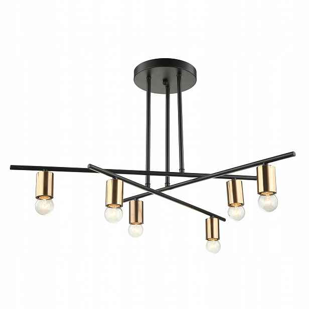Normani Závěsná lampa Černá Hnědá Loftová 6xE27 60W IP20