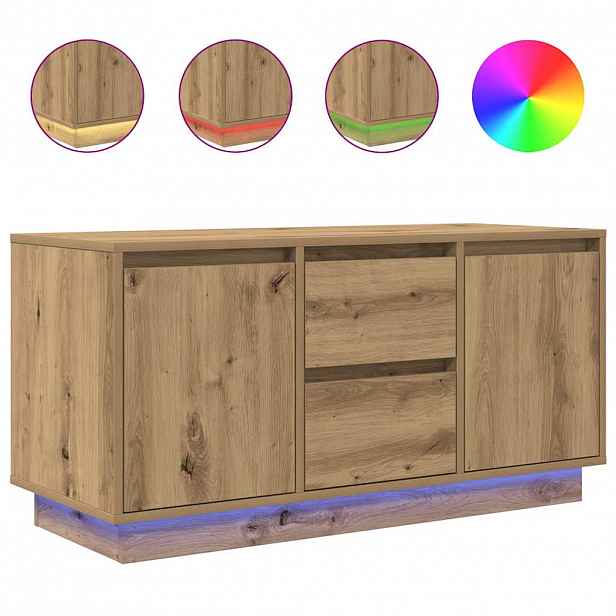 vidaXL TV skříňka s LED osvětlením dub artisan 100x41x50 cm