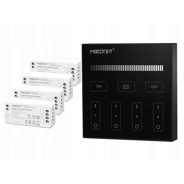 4 X Zónový Nástěnný Panel Ovladač 576W Milight