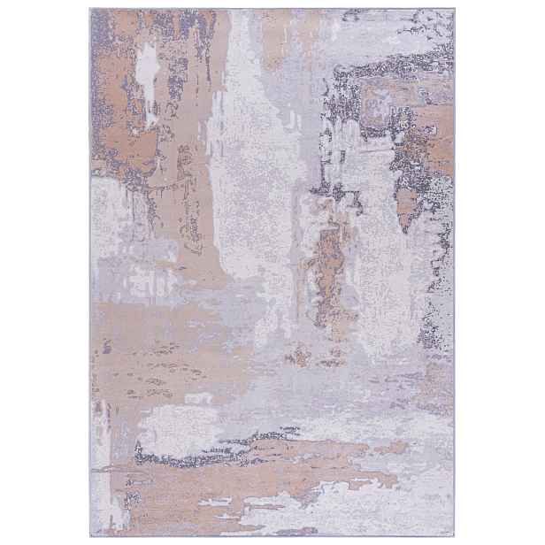 Koberec do obývacího pokoje béžový 120x170 cm abstraktní, moderní, měkký na praní