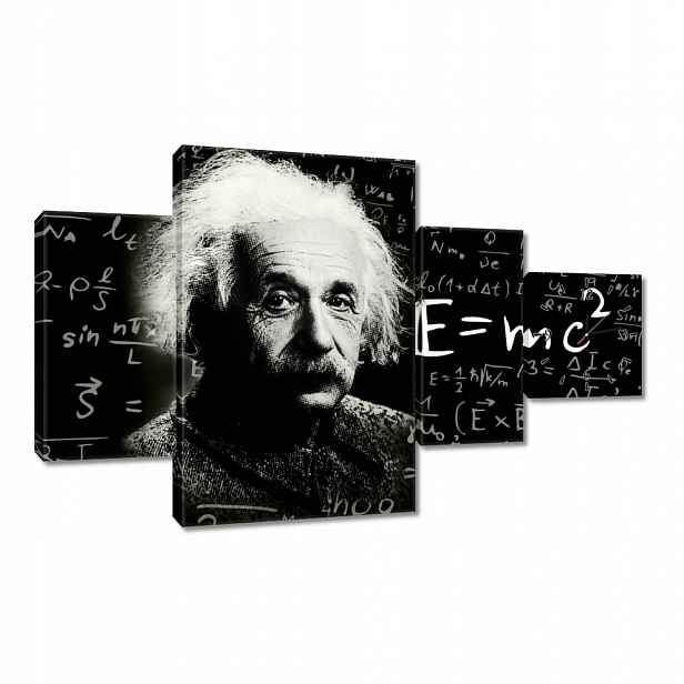 Nástěnné hodiny 130x80 Albert Einstein E=MC2