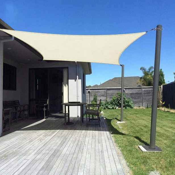 Sluneční plachta Dripex 5x7 m krémová voděodolná 95% Uv s lany