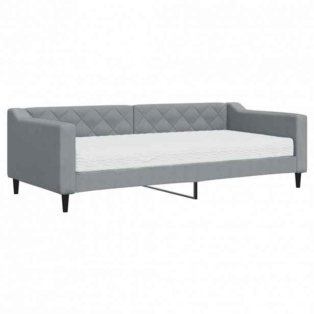 vidaXL Válenda s matrací světle šedá 90 x 200 cm textil