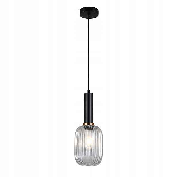 Italux Antiola závěsná lampa černá sklo E27 1x40W s regulací