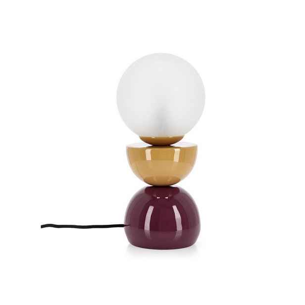 Kovová stolní lampa se skleněným stínidlem (výška 33 cm) Malton – Bizzotto