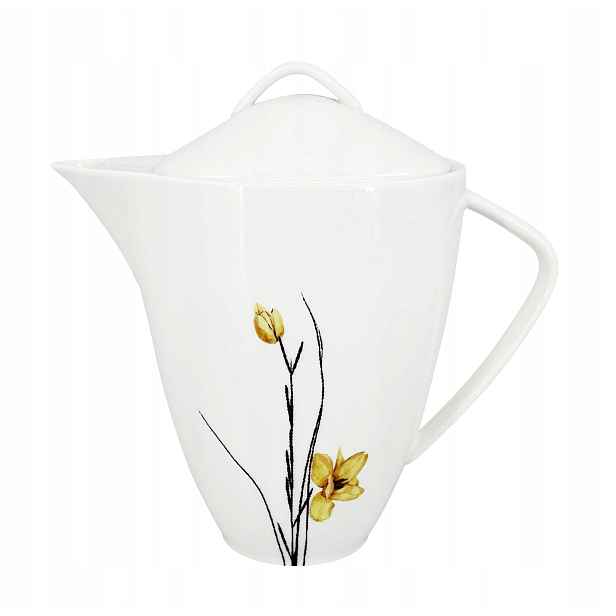 Porcelánová konvice Spring 1600ml, žlutá/černá