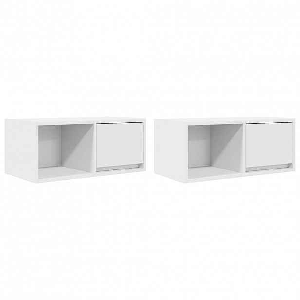 vidaXL TV skříňky 2 ks Bílá 60x31x25,5 cm Dřevěná konstrukce