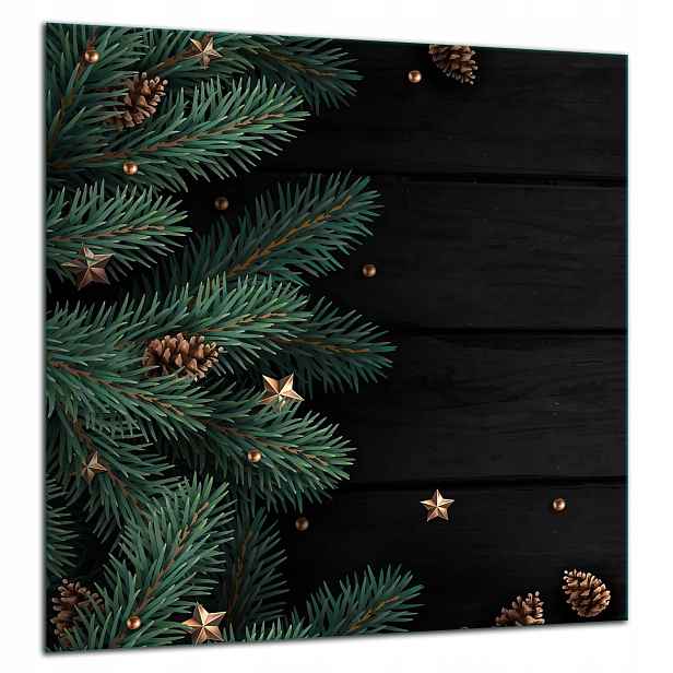 Skleněná Ochranná Deska Panel Lepidlo 60x65 Vánoce
