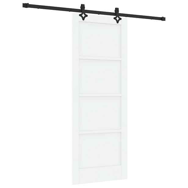 vidaXL Posuvné dveře 78 x 202 cm Kompozitní dřevo Bílá a černá
