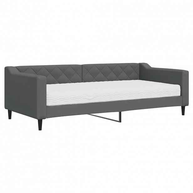 vidaXL Válenda s matrací tmavě šedá 90 x 200 cm textil