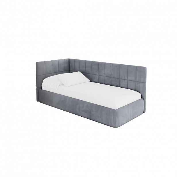 ALTDECOR JEDNOLŮŽKOVÁ POSTEL pro mládež s úložným prostorem, vpravo - TULY 100x200 šedá