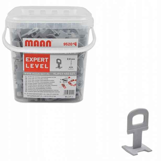 Klipsy na vyrovnávání dlaždic 450 Ks Expert Level 4-15 mm spárovací hmota 2 mm