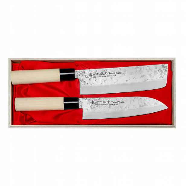 Sada nožů Satake Nashiji Natural santoku 17 cm nakiri 16 cm