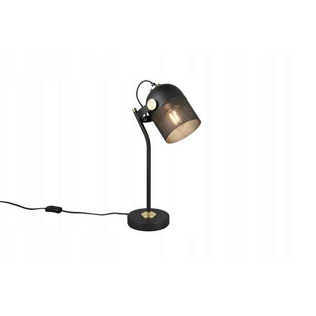 Stolní lampa Trio Mixa industriální černá, pohyblivé stínidlo E27 10W IP20