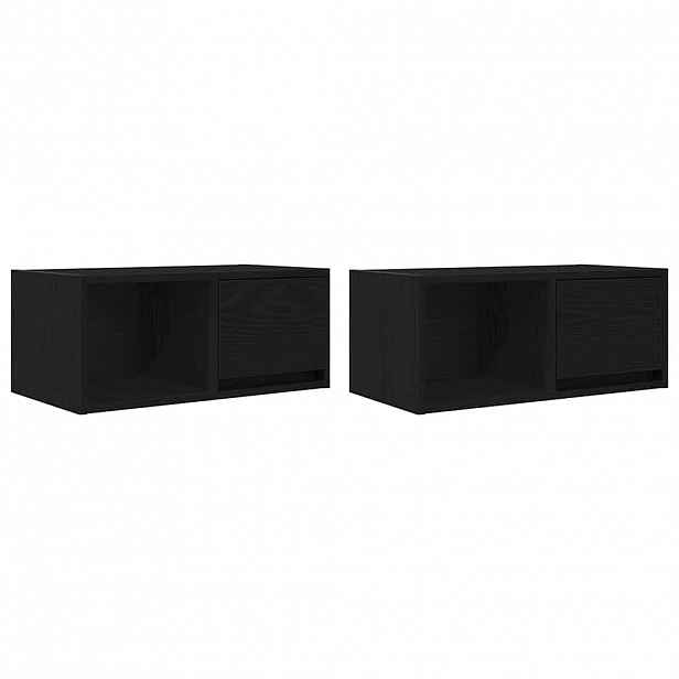 vidaXL TV skříňky 2 ks Dub černý 60x31x25,5 cm Dřevěné konstrukce