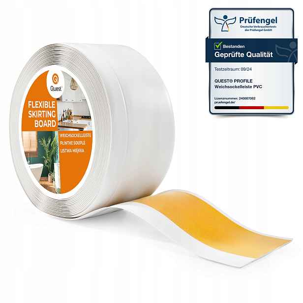 Podlahová lišta soklová, samolepicí Pvc 100/25 bílá, 5 m