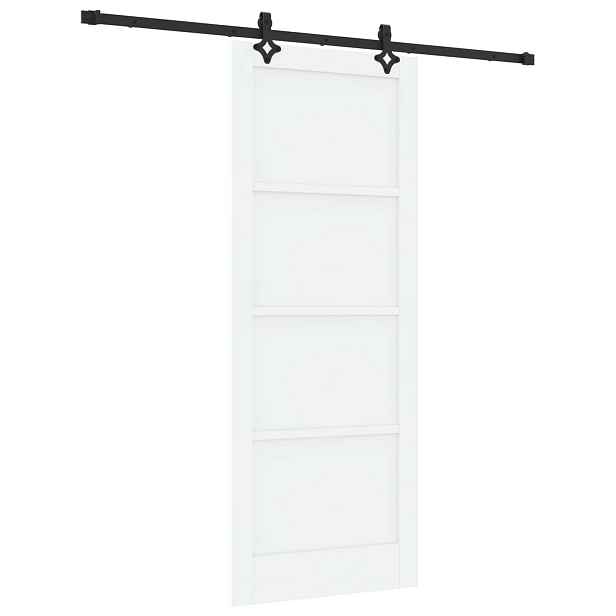 vidaXL Posuvné dveře 83 x 211 cm Kompozitní dřevo Bílá a černá