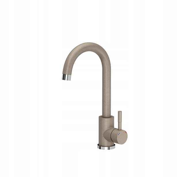 myQ Kuchyňská baterie Ganges ocel ušlechtilá stojící otočná béžová 32 cm
