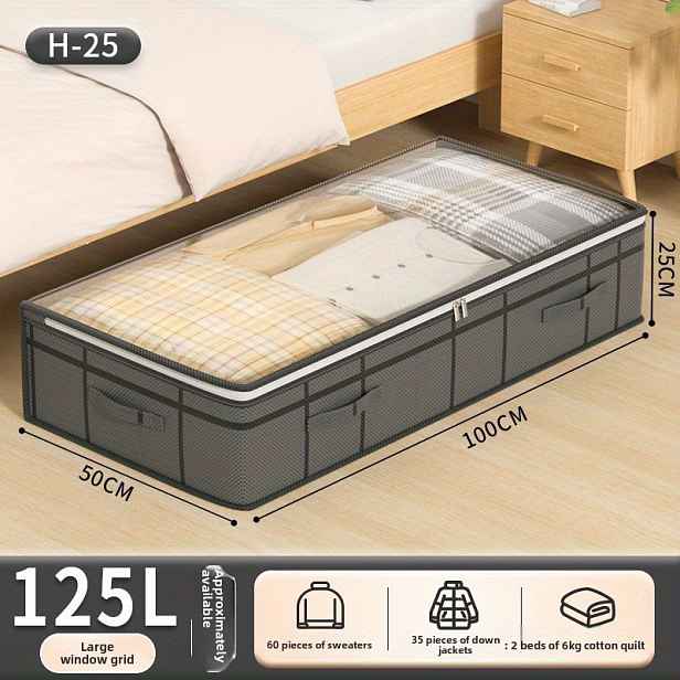 TEMU 2ks Extra Large Under-Bed úložné boxy - Tlustá, odolná netkaná látka, prachotěsný a vlhkosti odolný organizér pro domácí použití, úsporný