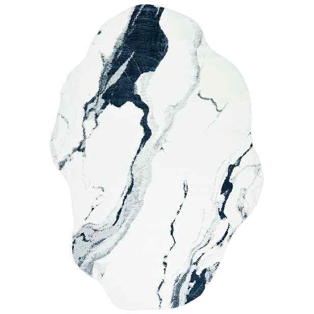 Koberec do obývacího pokoje bílý nepravidelný 160x220 cm abstraktní moderní