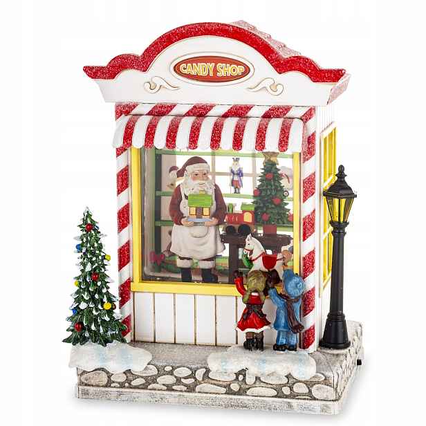 Hrací Skříňka z plast 22,5 x 17 x 12,5 cm, kouzelná vesnice, koule