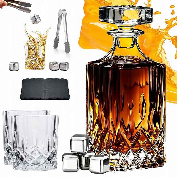 Sada Karafka 2 Sklenice Na Whisky Dárek Den Mužů Narozeniny 18-99