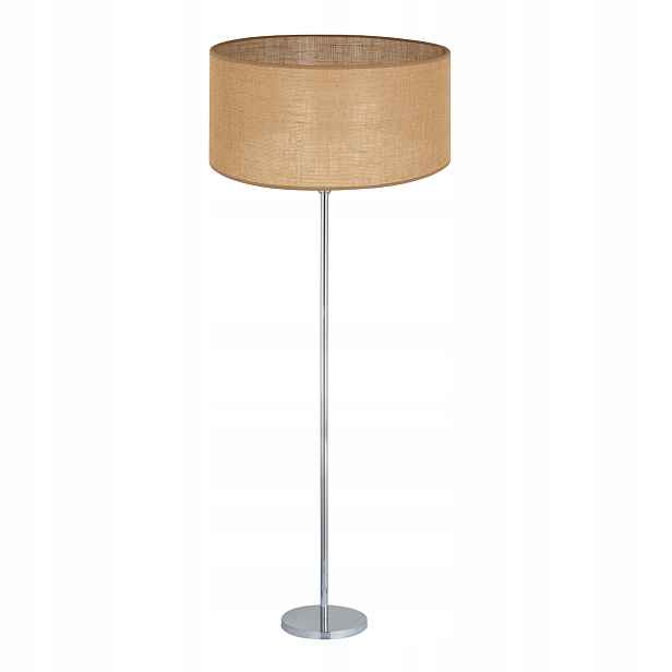 Stojací Lampa Chromové Stínidlo Juta 40 CM E27