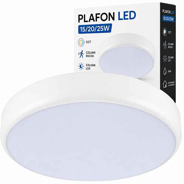 Stropní svítidlo stropní svítidlo Led 15W 20W 25W Cct senzor pohybu a soumraku bílá