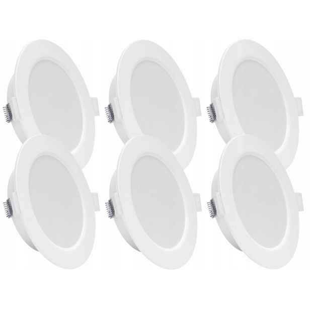 6x plochá stropní Led lampa 6W Slim Teplá 3000K
