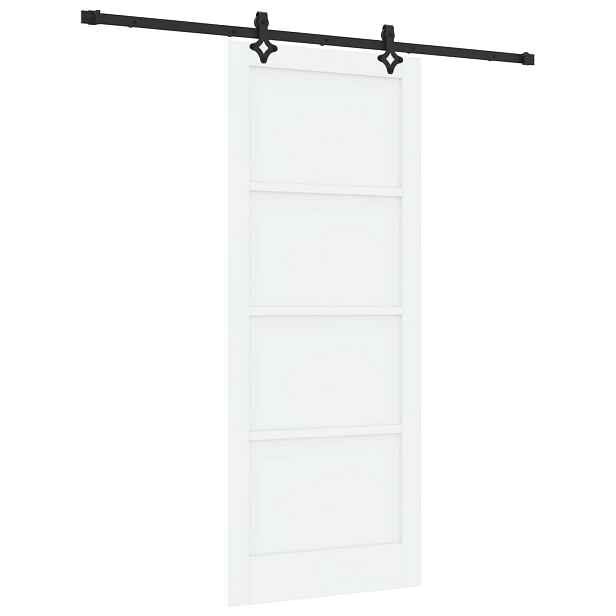 vidaXL Posuvné dveře 86 x 211 cm Kompozitní dřevo Bílá a černá