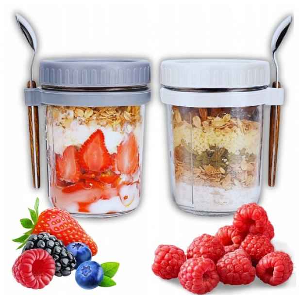 Sklenice Na Jogurt Ovesnou Kaši Overnight Oats Hermetické Víčka