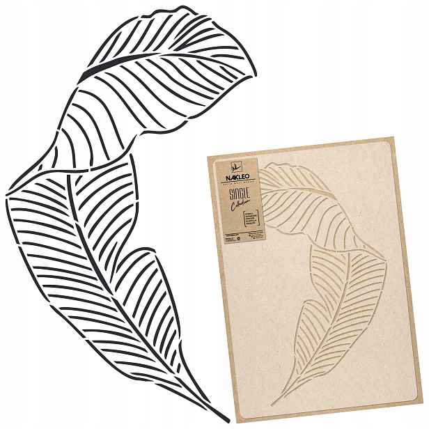 Malířská šablona Vícenásobná L 59x95 cm Rostlinný Art Deco Banánový List