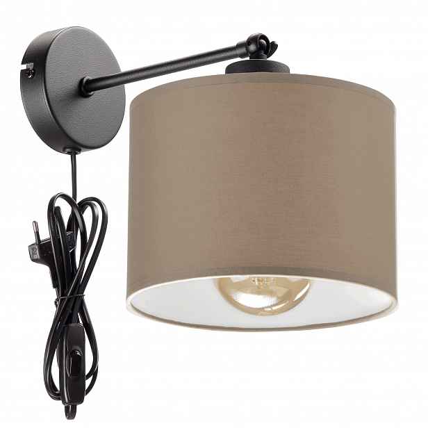 Noční Lampa Nástěnná Lampa Stínidlo Bronz Kašmír Zástrčka E27 Led Pl