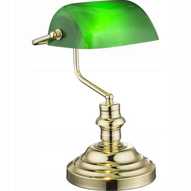 Stolní lampa Globo Antique zelená, žlutá, výkon až 60 W
