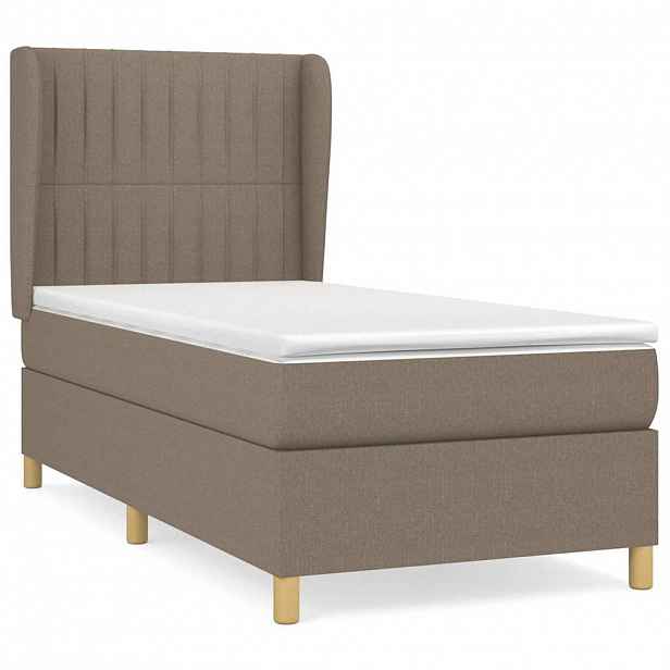 vidaXL Box spring postel s matrací taupe 90x190 cm textil