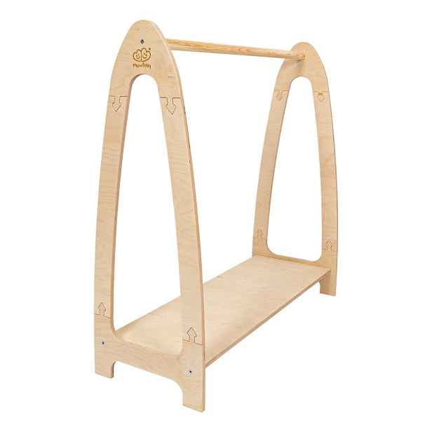 Dětský věšák v dekoru borovice v přírodní barvě 60x96 cm Montessori – Meowbaby