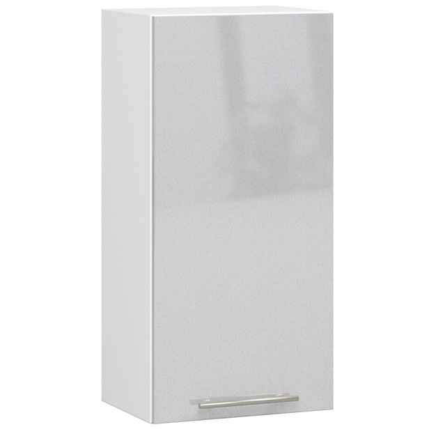 Horní kuchyňská skříňka 40 cm VERMINA - bílá / světle šedá lesklá