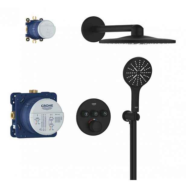 Sprchový systém Grohe Grohtherm Smartcontrol včetně podomítkového tělesa phantom black 34863KF0