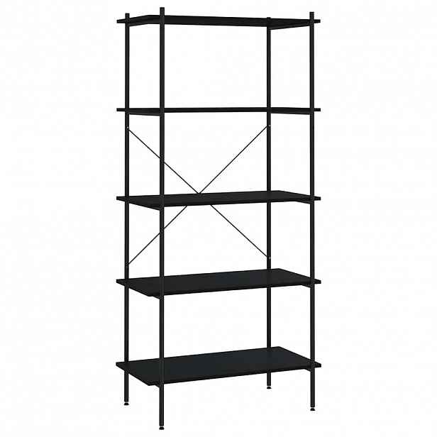 vidaXL Policový regál s 5 policemi černý 80 x 40 x 163 cm