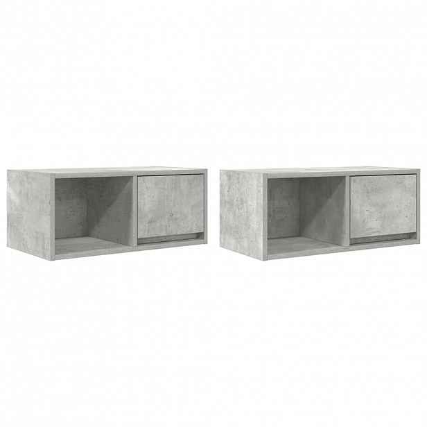 vidaXL TV skříňky 2 ks Betonová šedá 60x31x25,5 cm Dřevěná konstrukce