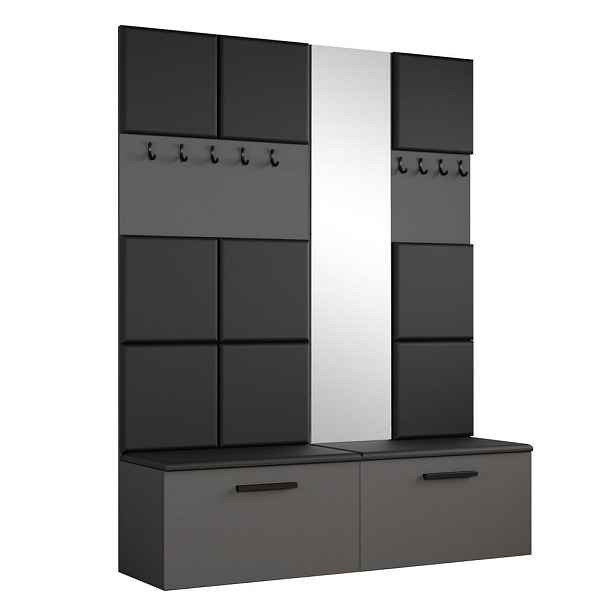 MASSENO MODERNÍ PŘEDSÍŇOVÁ SESTAVA MODULO, 161,2/204/40 cm, šedá