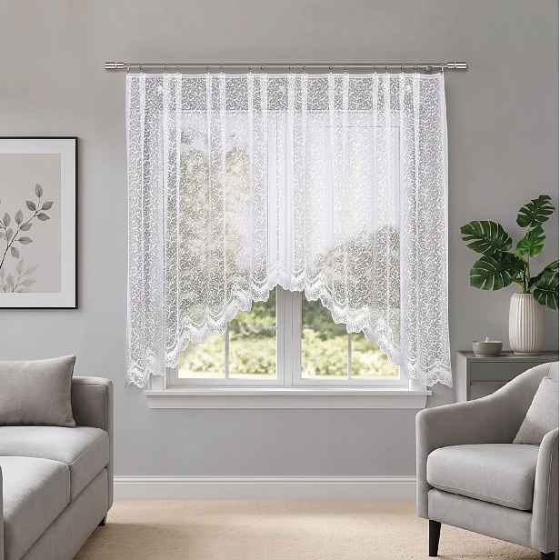 Dekorační krátká oblouková záclona na žabky BOGUMILA 160 bílá 400x160 cm MyBestHome