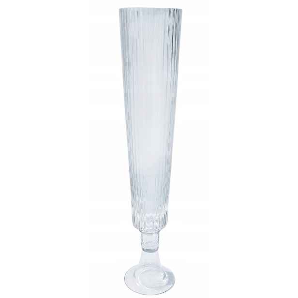 Skleněná váza vysoká rýhovaná 80 cm BB399-80 sklo flakon stojan na květiny