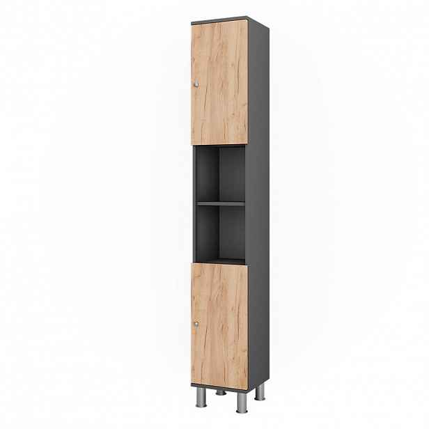 Vicco VYSOKÁ SKŘÍŇKA Fynn Antracit/zlatý dub 30 x 190 cm